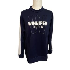Adidas NHL Ladies Winnipeg Jets Mock neck pull over Sweater. Size Large